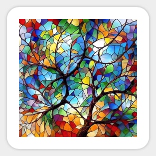 Stained Glass Tree Sticker